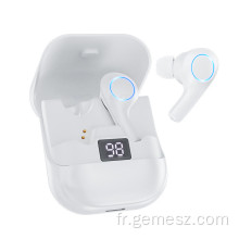 Écouteurs sans fil Bluetooth 5.0 étanches avec étui de chargement